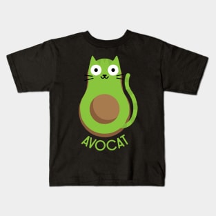 Avogato The 80's Avocado Cat Lover! Kids T-Shirt